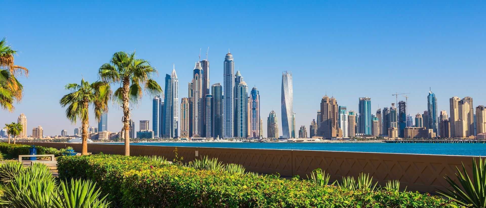 Dubai skyline at dusk